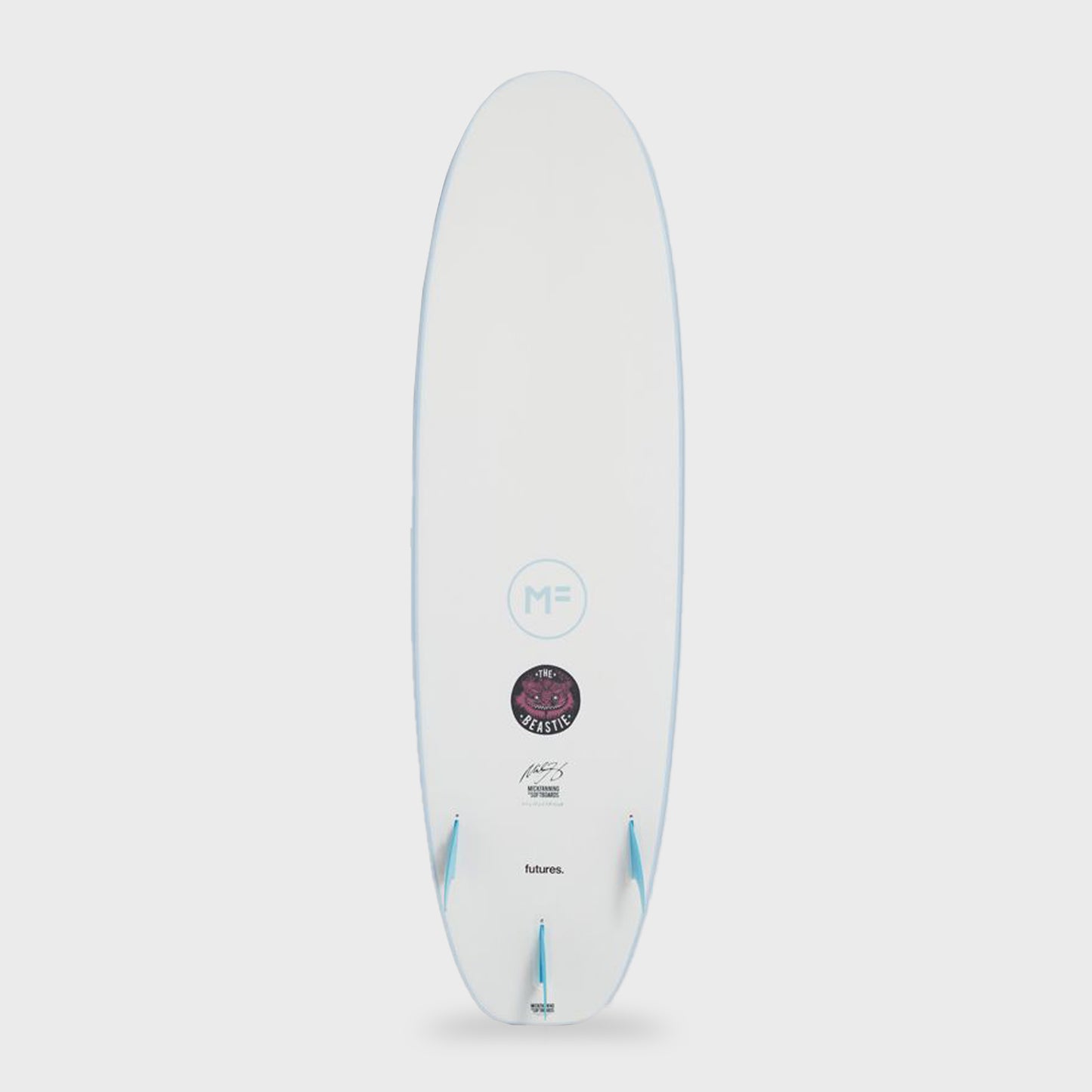 Mick Fanning Beastie Epoxy Lam Futures 3F Surfboard - Sky Blue